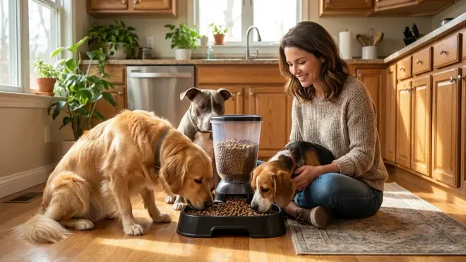 Petmate Cafe Pet Feeder (Gravity-Style with Portion Control Insert)