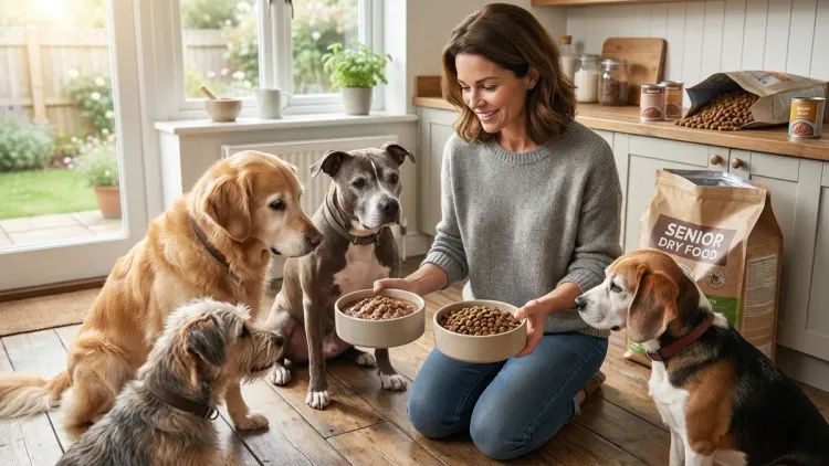 Should I feed my senior dog wet food or dry food?