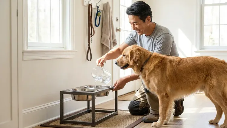 Stainless Steel Dog Bowl Set (Elevated Stand)