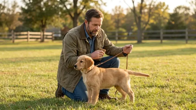 Can I train my puppy with a show lead to get them ready for conformation showing?