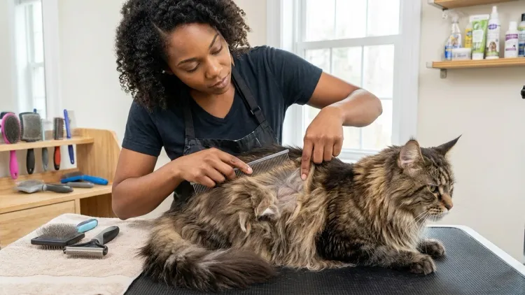 How do I know if my cat's matting requires professional grooming?
