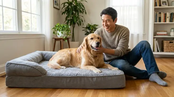 Best Pet Supplies Orthopedic Dog Bed with Memory Foam and Removable Cover