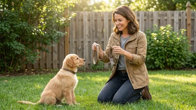 What's the difference between a puppy training collar and a regular collar, and when should I use each?