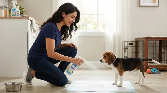How often should I reapply training spray during potty training?