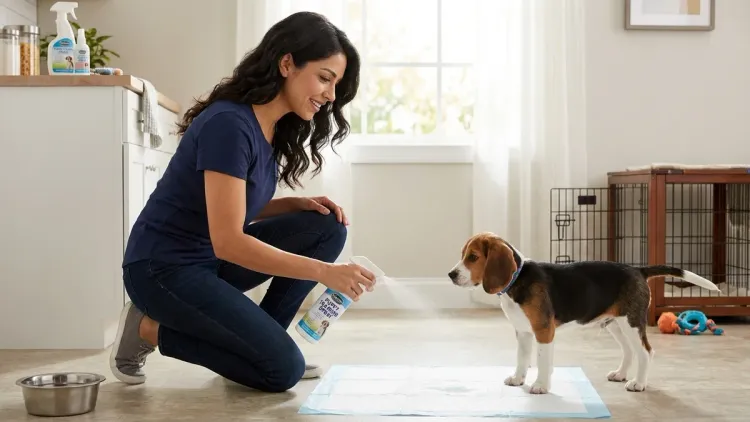 How often should I reapply training spray during potty training?