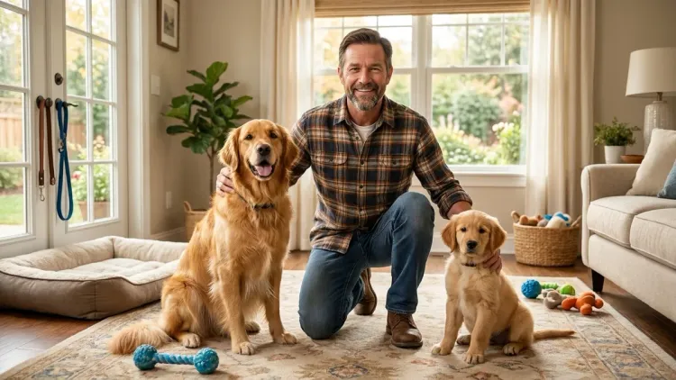 How long does it take for an adult rescue dog to adjust to a new home compared to a puppy?