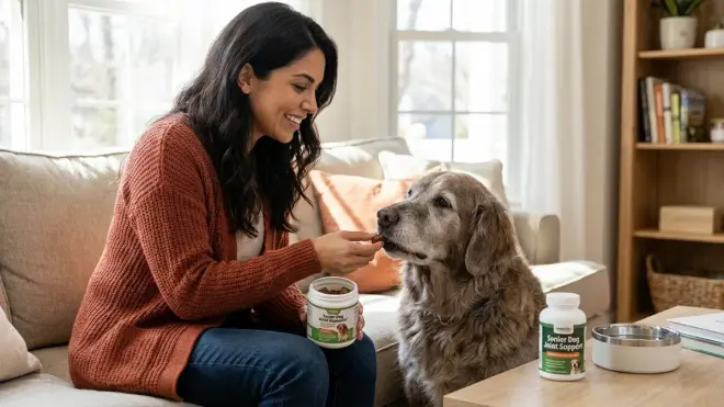 Should I stop giving supplements if my senior dog's condition improves?