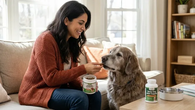 Should I stop giving supplements if my senior dog's condition improves?
