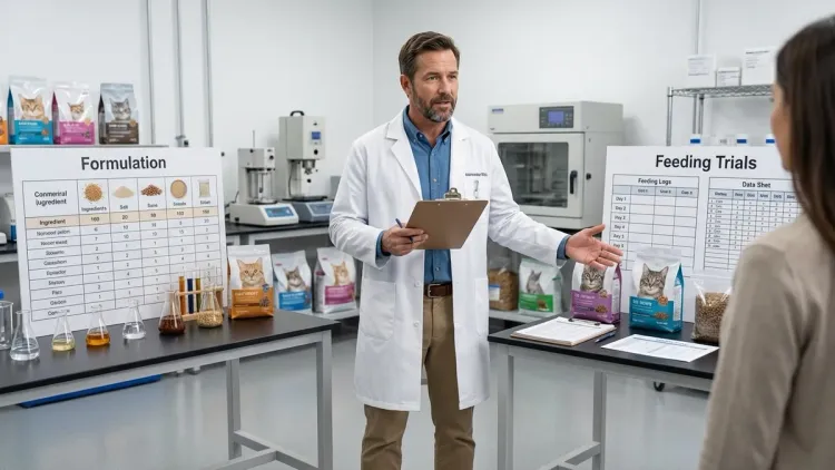 What is the difference between AAFCO formulation and feeding trials?